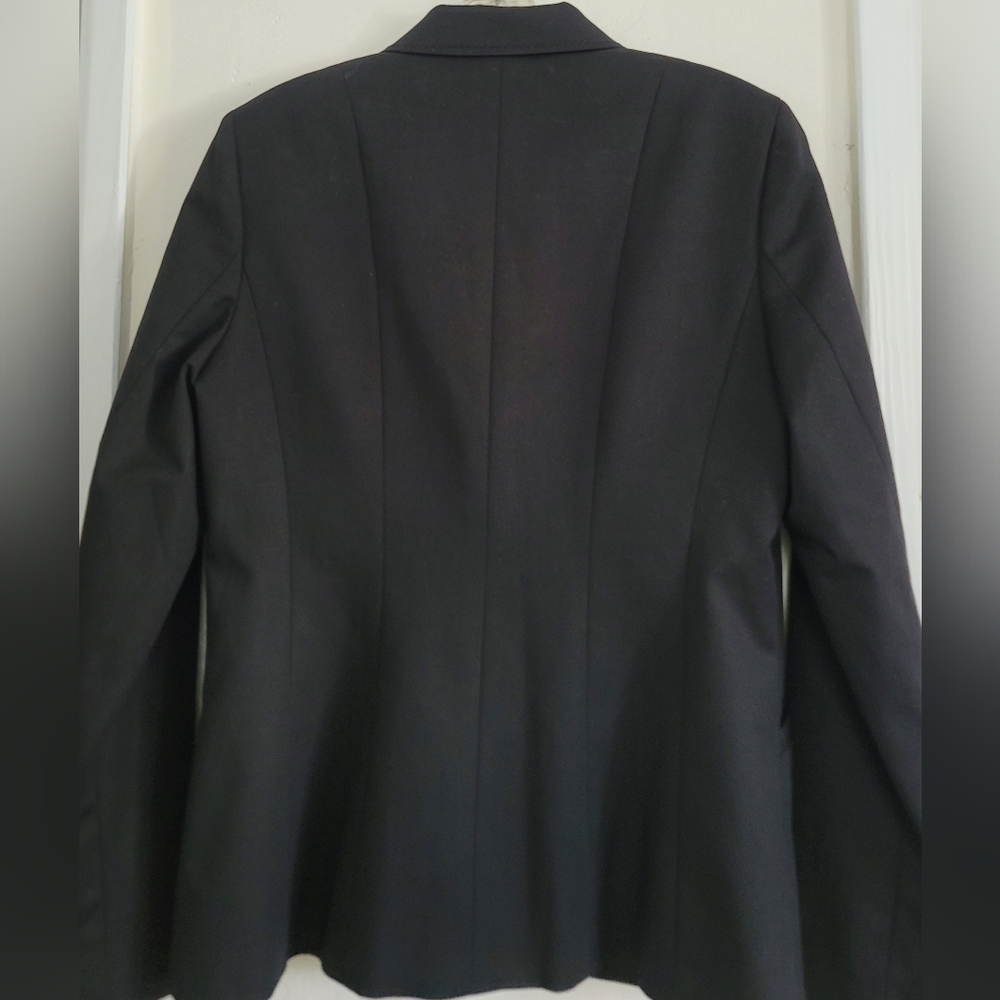 Tahari True Black Stretch Cotton Three Button Career Blazer Size Large - Picture 10 of 14